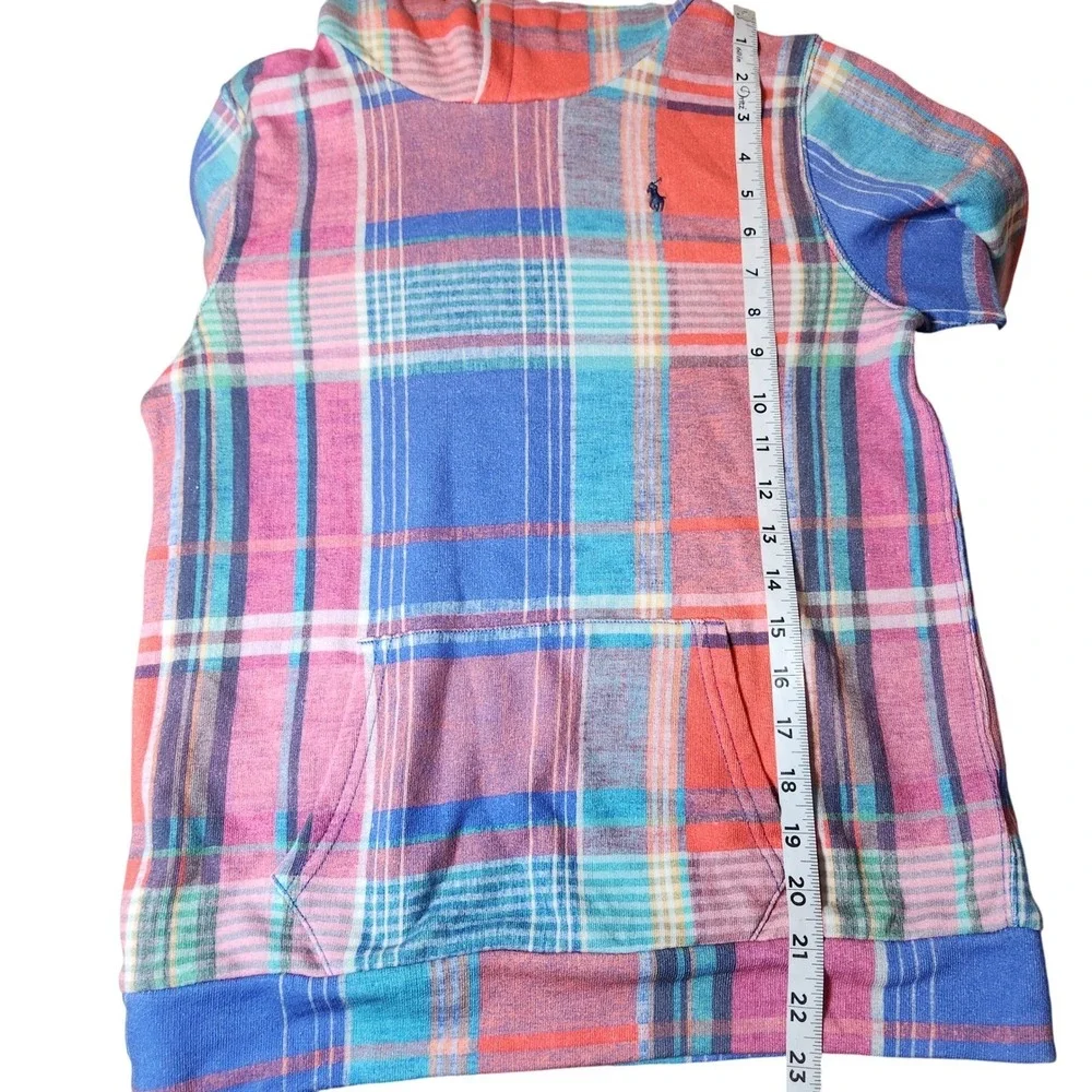 Polo Ralph Lauren Multi-Plaid Pullover Hoodie Youth XL 16 Bright Colors Girl New